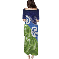 Southland New Zealand Puletasi Maori Koru Flag Color