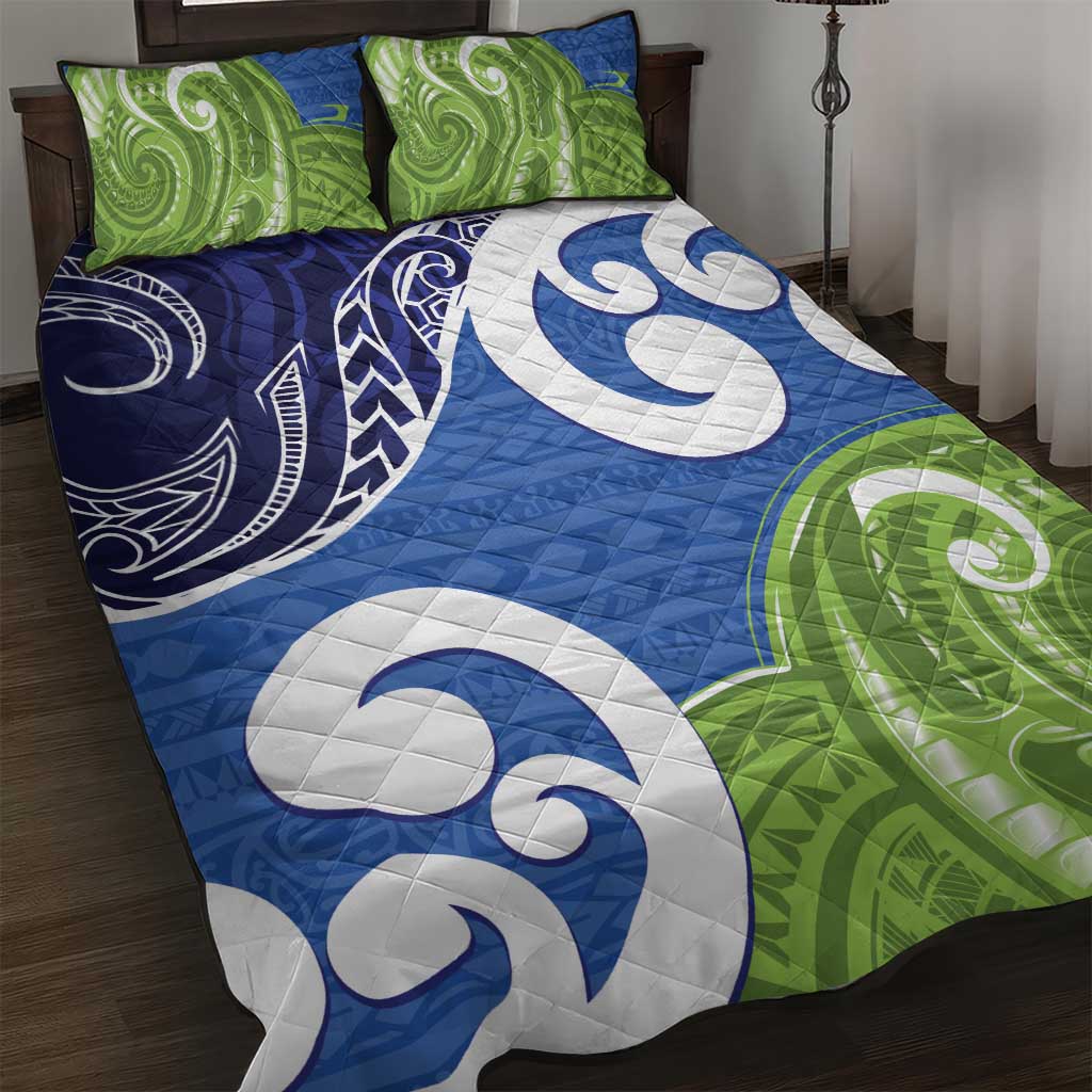 Southland New Zealand Quilt Bed Set Maori Koru Flag Color
