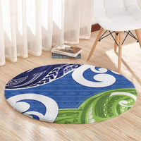 Southland New Zealand Round Carpet Maori Koru Flag Color