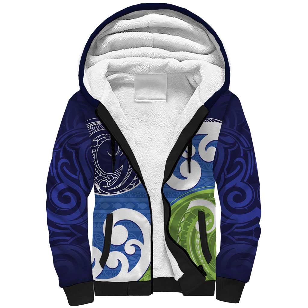 Southland New Zealand Sherpa Hoodie Maori Koru Flag Color