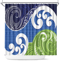 Southland New Zealand Shower Curtain Maori Koru Flag Color