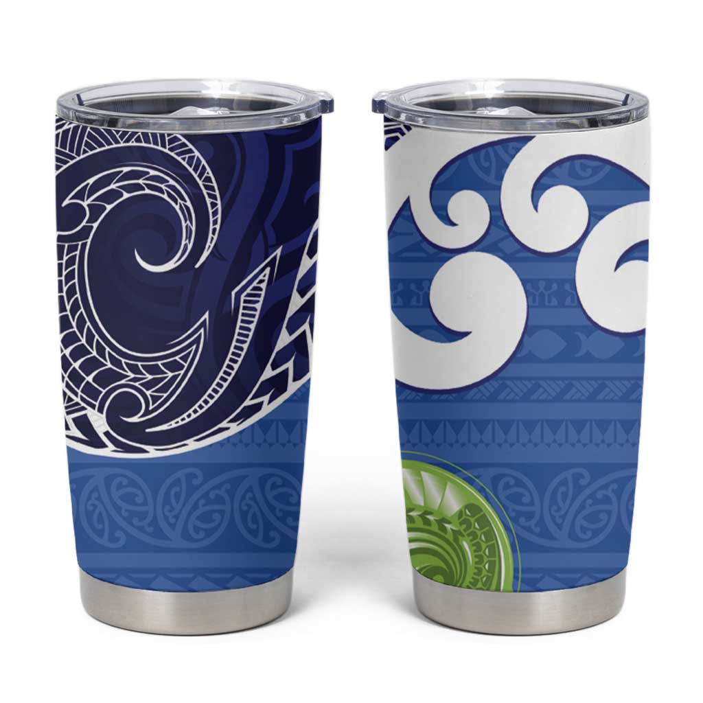 Southland New Zealand Tumbler Cup Maori Koru Flag Color LT14 Blue - Polynesian Pride