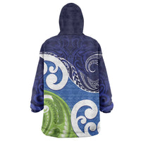 Southland New Zealand Wearable Blanket Hoodie Maori Koru Flag Color