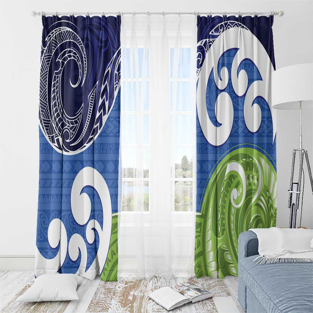 Southland New Zealand Window Curtain Maori Koru Flag Color
