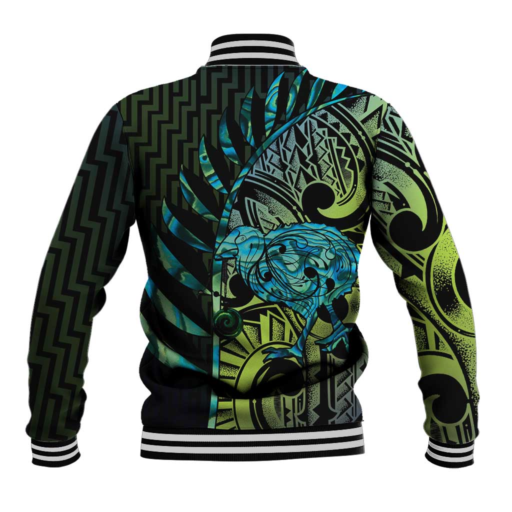 Southland Takehe Pounama Baseball Jacket Aotearoa Poutama Paua Shell Fern