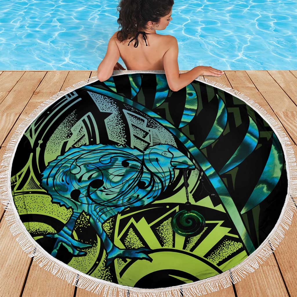 Southland Takehe Pounama Beach Blanket Aotearoa Poutama Paua Shell Fern