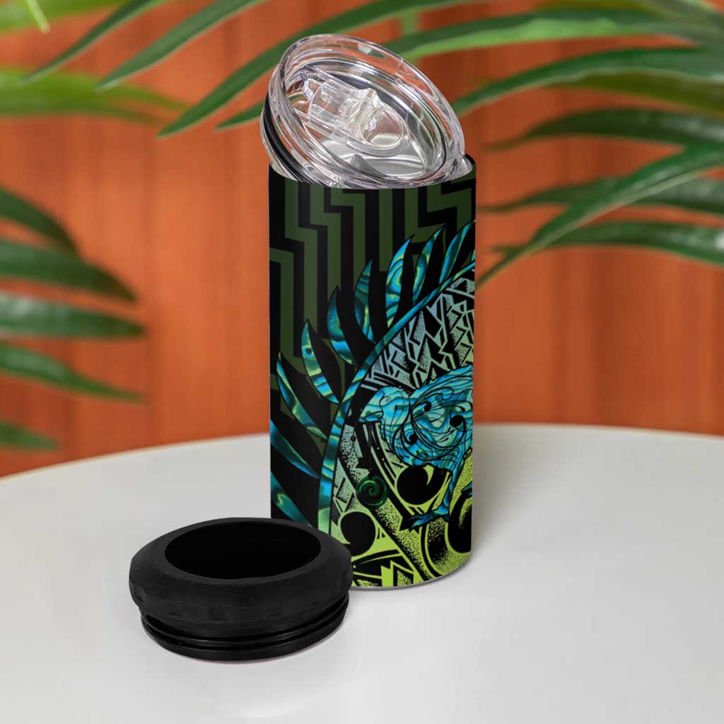Southland Takehe Pounama 4 in 1 Can Cooler Tumbler Aotearoa Poutama Paua Shell Fern LT14 - Polynesian Pride