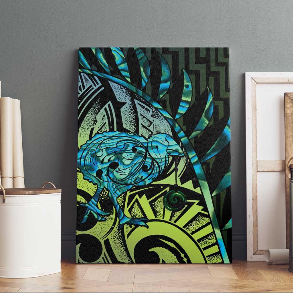 Southland Takehe Pounama Canvas Wall Art Aotearoa Poutama Paua Shell Fern