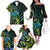 Southland Takehe Pounama Family Matching Off The Shoulder Long Sleeve Dress and Hawaiian Shirt Aotearoa Poutama Paua Shell Fern
