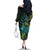 Southland Takehe Pounama Family Matching Off The Shoulder Long Sleeve Dress and Hawaiian Shirt Aotearoa Poutama Paua Shell Fern