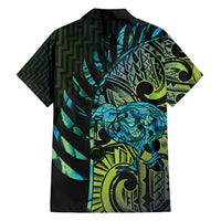Southland Takehe Pounama Family Matching Tank Maxi Dress and Hawaiian Shirt Aotearoa Poutama Paua Shell Fern LT14 - Polynesian Pride