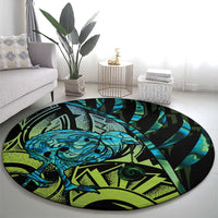 Southland Takehe Pounama Round Carpet Aotearoa Poutama Paua Shell Fern