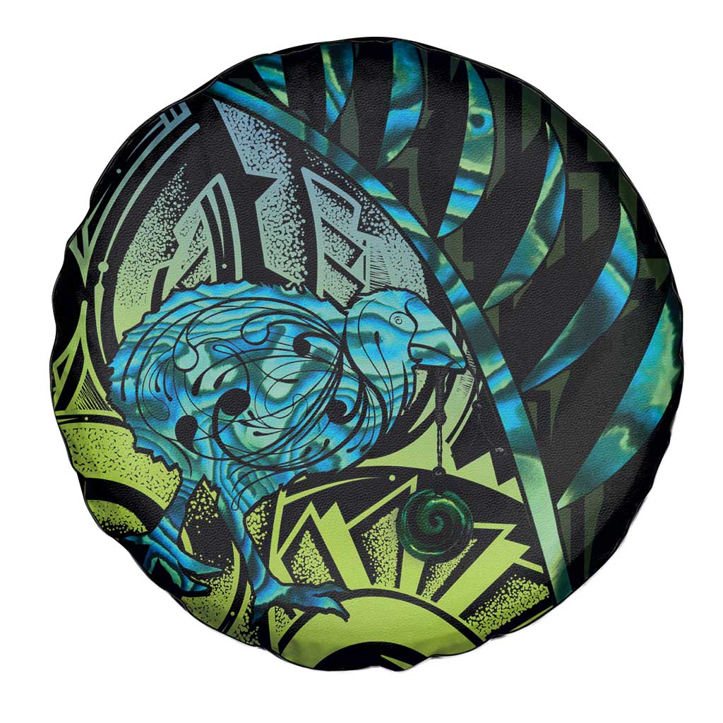 Southland Takehe Pounama Spare Tire Cover Aotearoa Poutama Paua Shell Fern