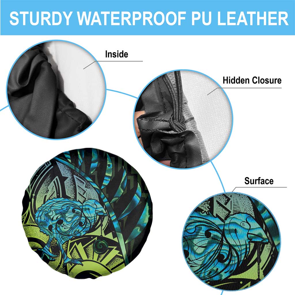 Southland Takehe Pounama Spare Tire Cover Aotearoa Poutama Paua Shell Fern