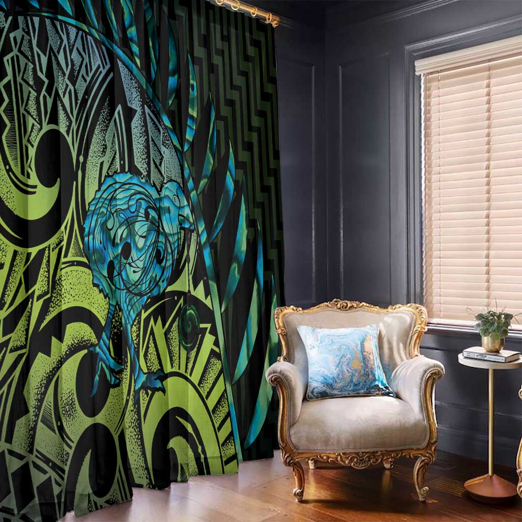 Southland Takehe Pounama Window Curtain Aotearoa Poutama Paua Shell Fern