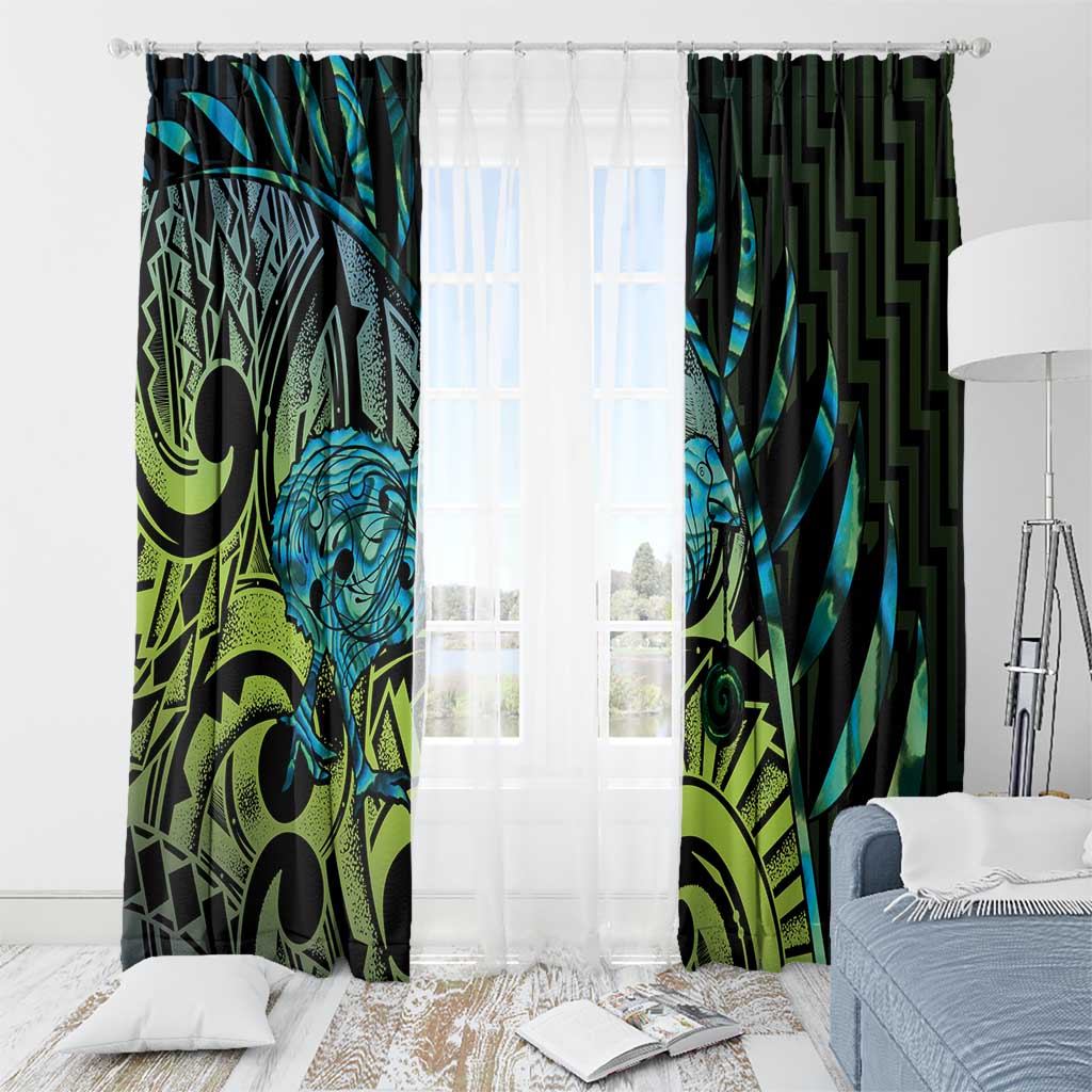 Southland Takehe Pounama Window Curtain Aotearoa Poutama Paua Shell Fern