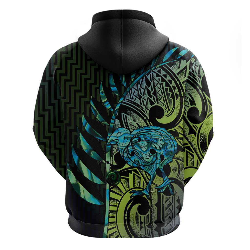 Southland Takehe Pounama Zip Hoodie Aotearoa Poutama Paua Shell Fern