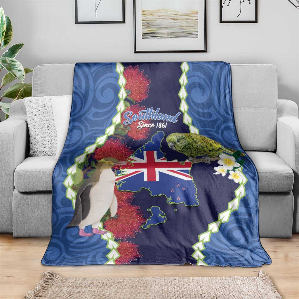 Southland Anniversary Day Blanket Murihiku 1861 Maori Bird Mix Pohutukawa