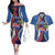 Southland Anniversary Day Couples Matching Off The Shoulder Long Sleeve Dress and Hawaiian Shirt Murihiku 1861 Maori Bird Mix Pohutukawa