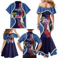 Southland Anniversary Day Family Matching Mermaid Dress and Hawaiian Shirt Murihiku 1861 Maori Bird Mix Pohutukawa LT14 - Polynesian Pride