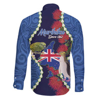 Southland Anniversary Day Family Matching Short Sleeve Bodycon Dress and Hawaiian Shirt Murihiku 1861 Maori Bird Mix Pohutukawa LT14 - Polynesian Pride