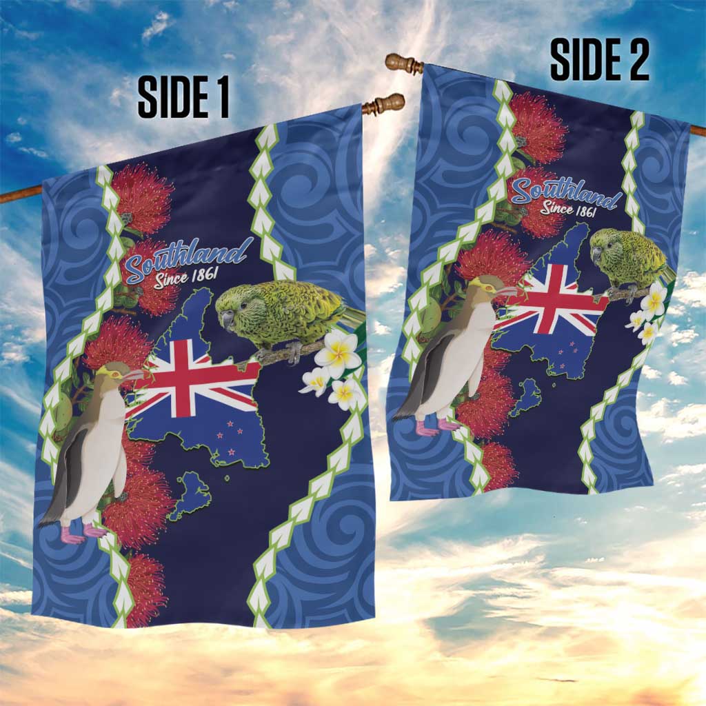 Southland Anniversary Day Garden Flag Murihiku 1861 Maori Bird Mix Pohutukawa LT14 - Polynesian Pride