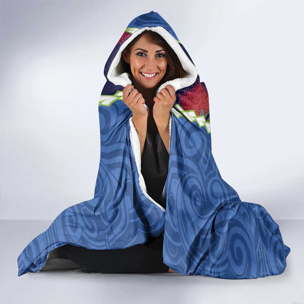 Southland Anniversary Day Hooded Blanket Murihiku 1861 Maori Bird Mix Pohutukawa