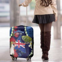 Southland Anniversary Day Luggage Cover Murihiku 1861 Maori Bird Mix Pohutukawa