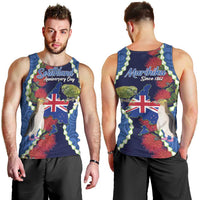 Southland Anniversary Day Men Tank Top Murihiku 1861 Maori Bird Mix Pohutukawa