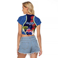 Southland Anniversary Day Raglan Cropped T Shirt Murihiku 1861 Maori Bird Mix Pohutukawa LT14 - Polynesian Pride