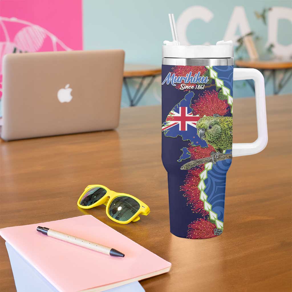 Southland Anniversary Day Tumbler With Handle Murihiku 1861 Maori Bird Mix Pohutukawa LT14 - Polynesian Pride