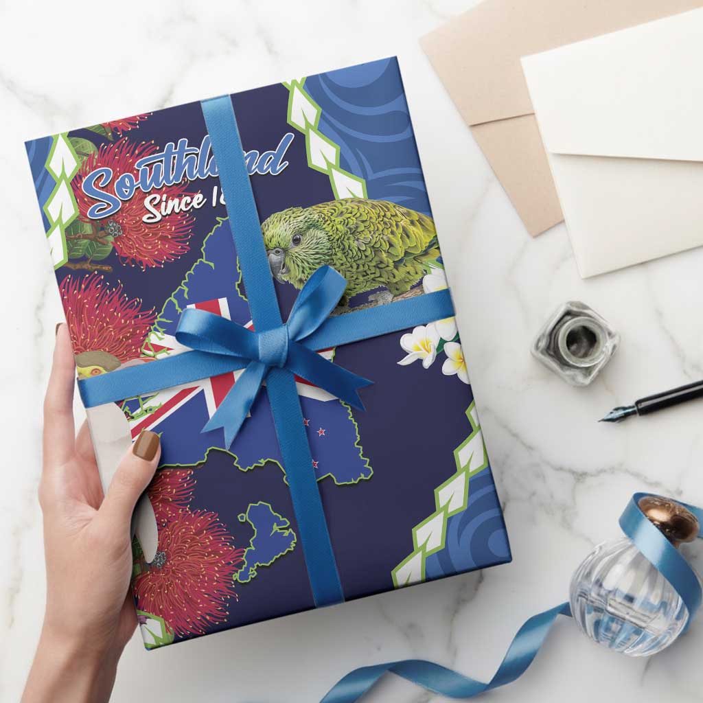 Southland Anniversary Day Wrapping Paper Murihiku 1861 Maori Bird Mix Pohutukawa - Polynesian Pride