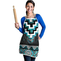 Paua Shell Taniko Pattern Aotearoa Apron Niho Taniwha Mix Poutama - Polynesian Pride