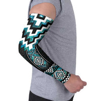 Paua Shell Taniko Pattern Aotearoa Arm Sleeves Niho Taniwha Mix Poutama - Polynesian Pride