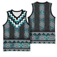 Paua Shell Taniko Pattern Aotearoa Basketball Jersey Niho Taniwha Mix Poutama - Polynesian Pride