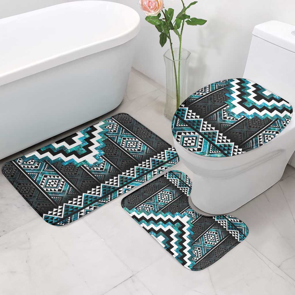 Paua Shell Taniko Pattern Aotearoa Bathroom Set Niho Taniwha Mix Poutama - Polynesian Pride