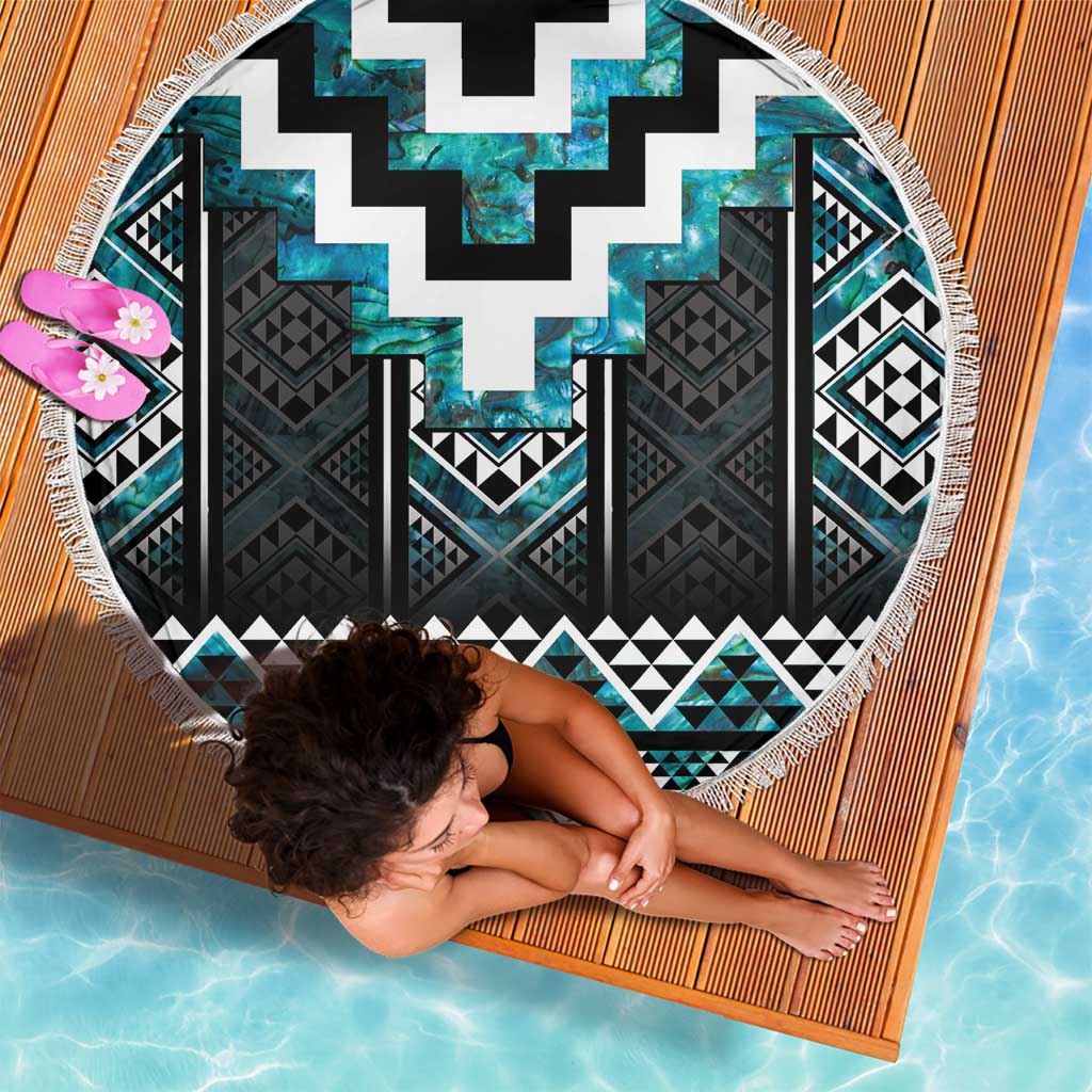 Paua Shell Taniko Pattern Aotearoa Beach Blanket Niho Taniwha Mix Poutama