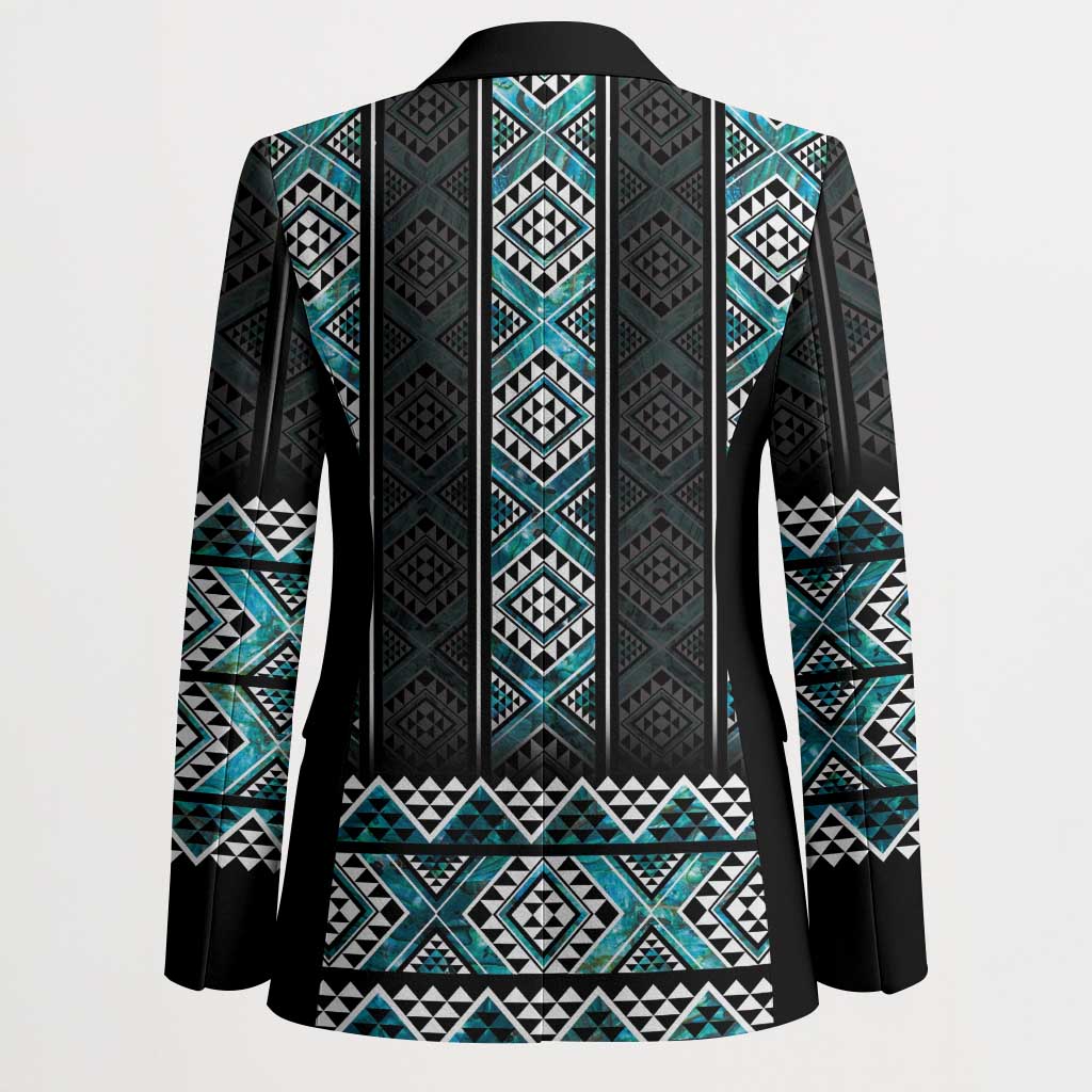 Paua Shell Taniko Pattern Aotearoa Blazer Niho Taniwha Mix Poutama LT14 - Polynesian Pride
