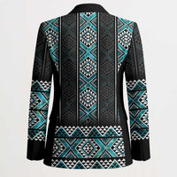 Paua Shell Taniko Pattern Aotearoa Blazer Niho Taniwha Mix Poutama LT14 - Polynesian Pride