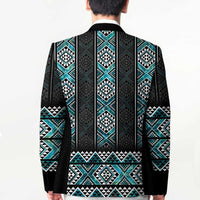 Paua Shell Taniko Pattern Aotearoa Blazer Niho Taniwha Mix Poutama LT14 - Polynesian Pride