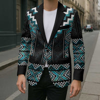 Paua Shell Taniko Pattern Aotearoa Blazer Niho Taniwha Mix Poutama LT14 - Polynesian Pride