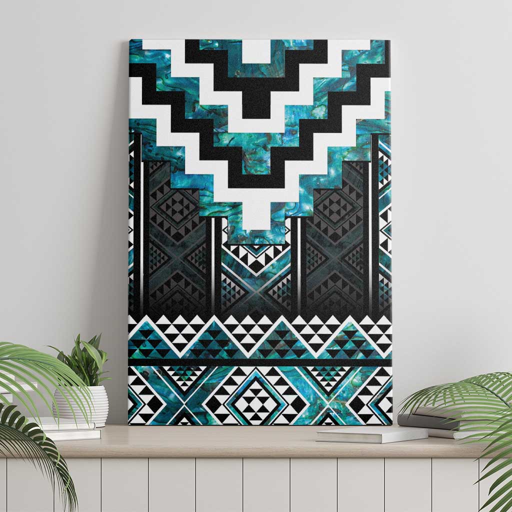 Paua Shell Taniko Pattern Aotearoa Canvas Wall Art Niho Taniwha Mix Poutama