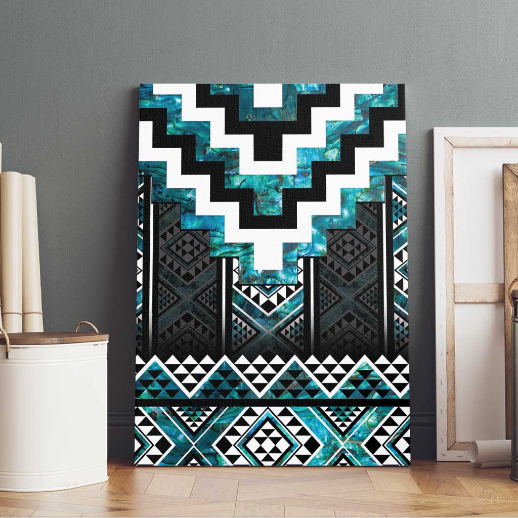 Paua Shell Taniko Pattern Aotearoa Canvas Wall Art Niho Taniwha Mix Poutama
