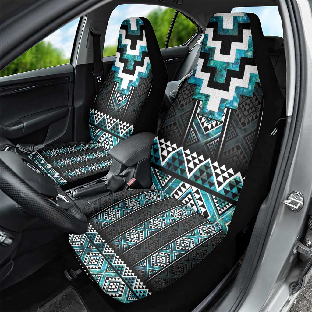 Paua Shell Taniko Pattern Aotearoa Car Seat Cover Niho Taniwha Mix Poutama