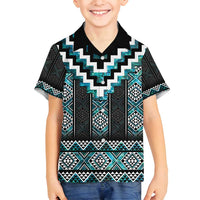 Paua Shell Taniko Pattern Aotearoa Family Matching Tank Maxi Dress and Hawaiian Shirt Niho Taniwha Mix Poutama