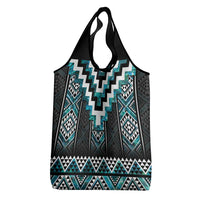 Paua Shell Taniko Pattern Aotearoa Grocery Bag Niho Taniwha Mix Poutama LT14 - Polynesian Pride