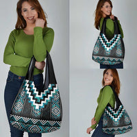 Paua Shell Taniko Pattern Aotearoa Grocery Bag Niho Taniwha Mix Poutama LT14 - Polynesian Pride