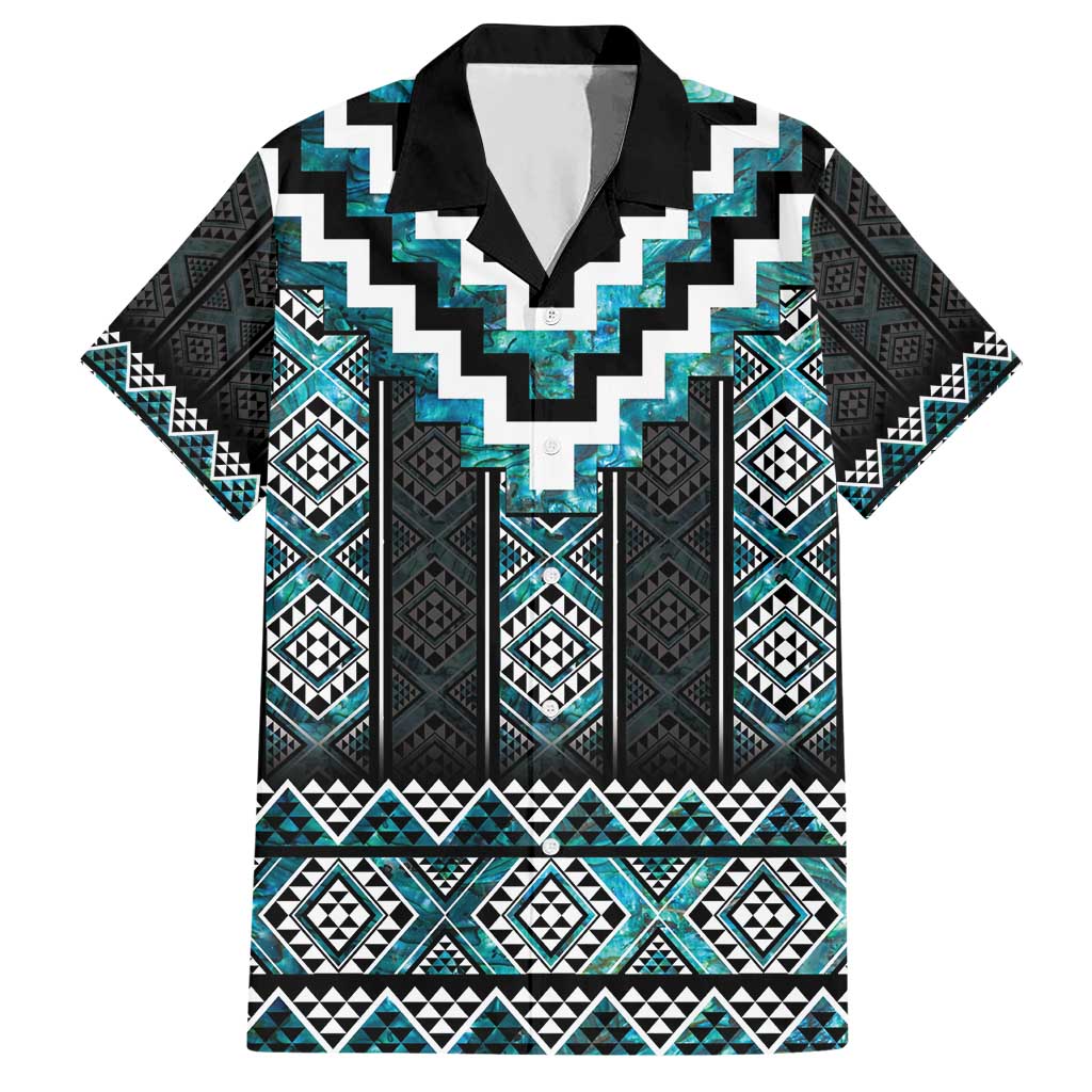 Paua Shell Taniko Pattern Aotearoa Hawaiian Shirt Niho Taniwha Mix Poutama