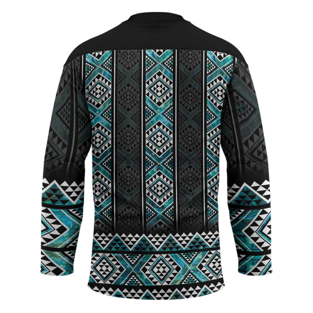 Paua Shell Taniko Pattern Aotearoa Hockey Jersey Niho Taniwha Mix Poutama - Polynesian Pride
