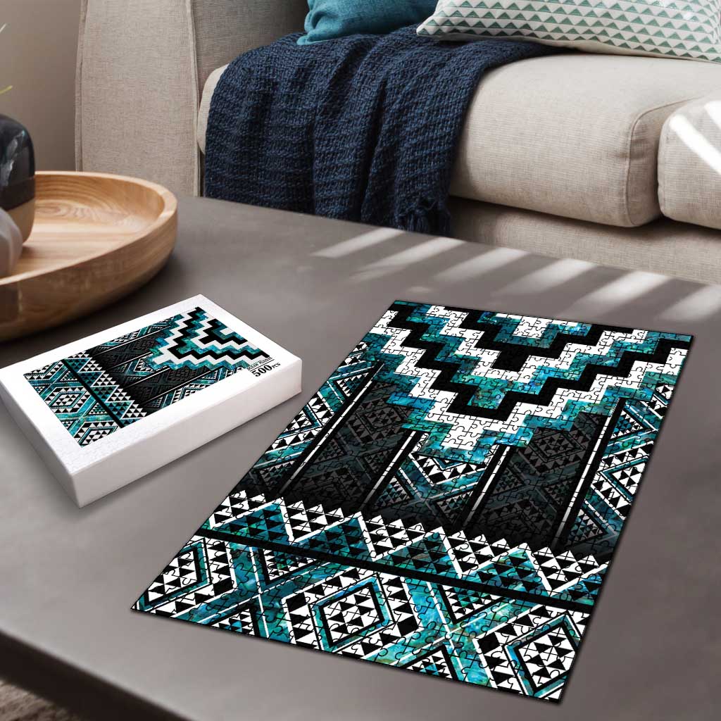 Paua Shell Taniko Pattern Aotearoa Puzzle Niho Taniwha Mix Poutama - Polynesian Pride